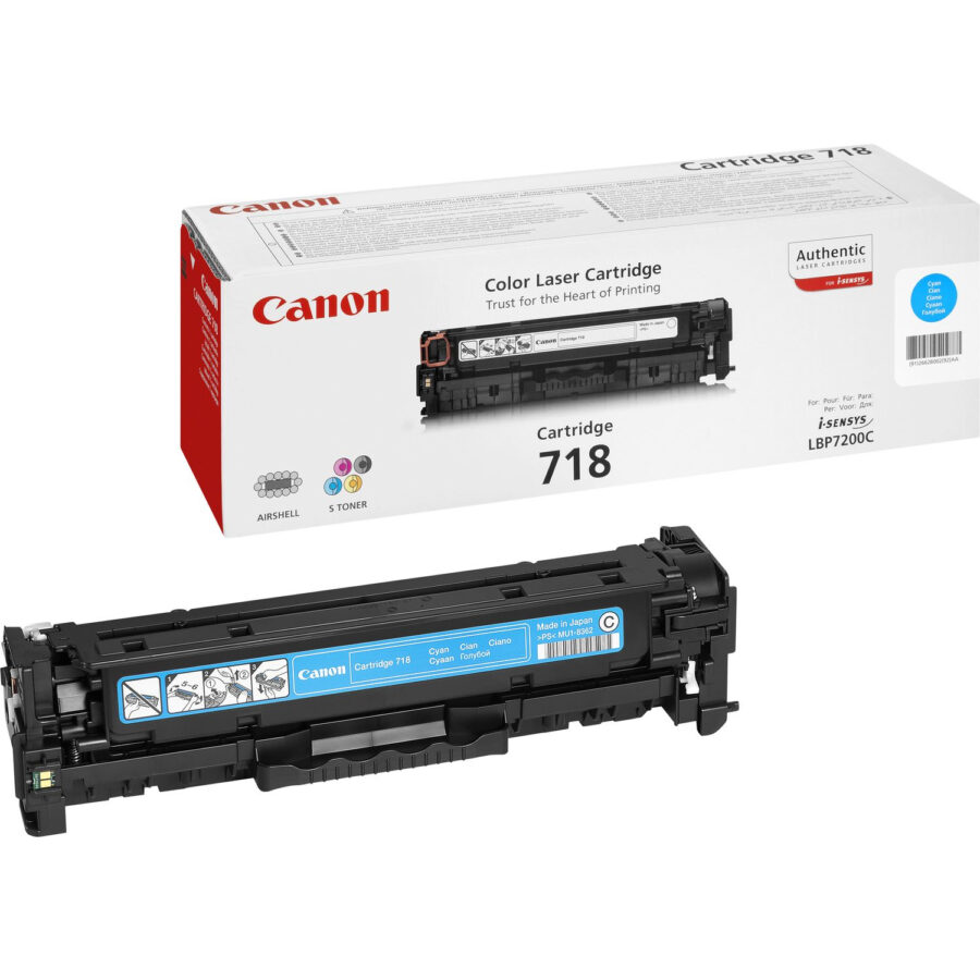 Originálny toner CANON CRG-718 azúrový, 2900str., 2661B002