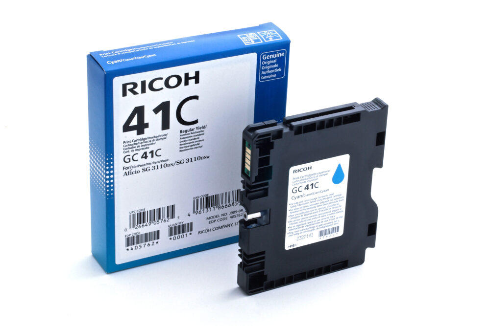 Originálny toner RICOH 405762, azúrový, 2200str., GC41HC,