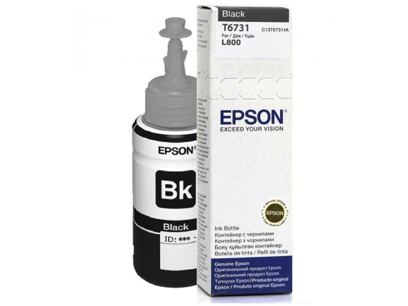Originálna náplň EPSON ink C13T67314A, čierny, 70ml, Epson L800