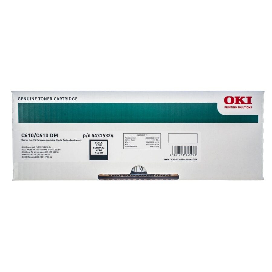 Originálny toner OKI 44315308, čierny, 8000str., OKI C610