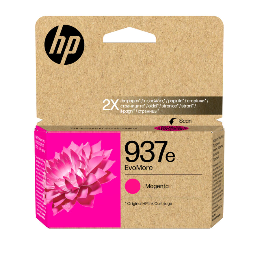Originálna náplň HP EvoMore 4S6W7NE, HP 937e, purpurový, 1650str.