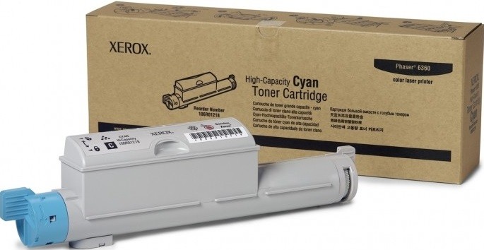Originálny toner XEROX 106R01218, azúrový, 12000str., Xerox Phaser 6360