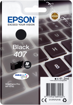 Originálna náplň EPSON T407 C13T07U140, čierny, 2600str., 41.2ml, Epson WF-4745