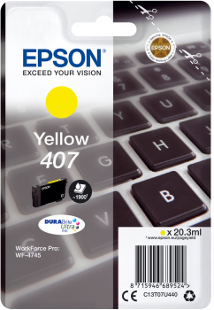 Originálna náplň EPSON T407 C13T07U440, žltý, 1900str., 20.3ml, Epson WF-4745