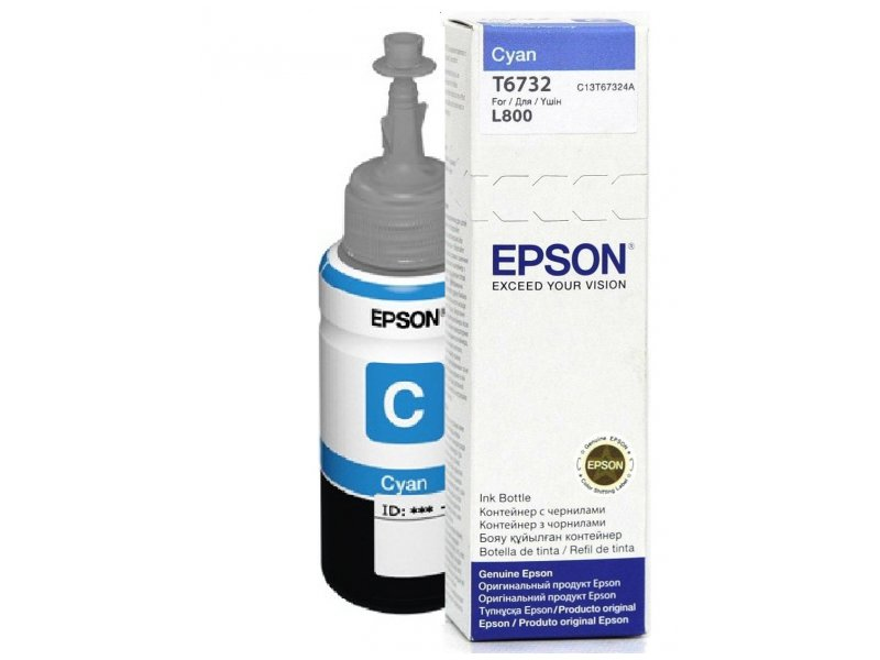 Originálna náplň EPSON ink C13T67324A, azúrový, 70ml, Epson L800