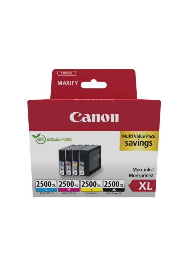 Originálna náplň CANON Pack PGI-2500XL Bk / C / M / Y multipack, čierny / farebný, 9254B010