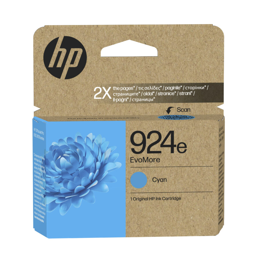 Originálna náplň HP EvoMore 4K0U7NE#CE1, HP 924e, azúrový, 800str. XL