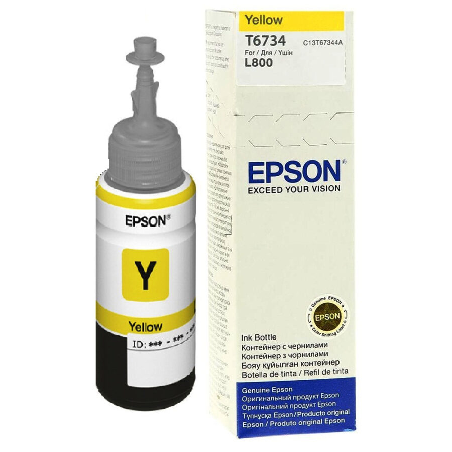 Originálna náplň EPSON ink C13T67344A, žltý, 70ml, Epson L800