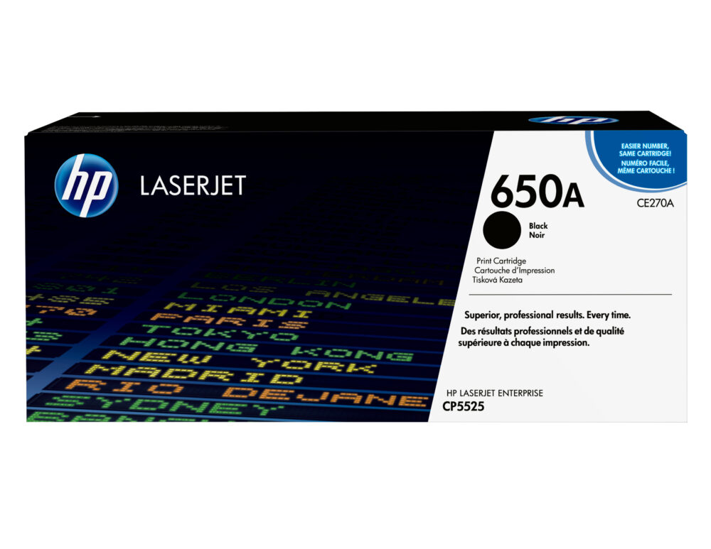 Originálny toner HP CE270A, čierny, 13500str. HP 650A, HP LaserJet CP5525n, CP5525dn