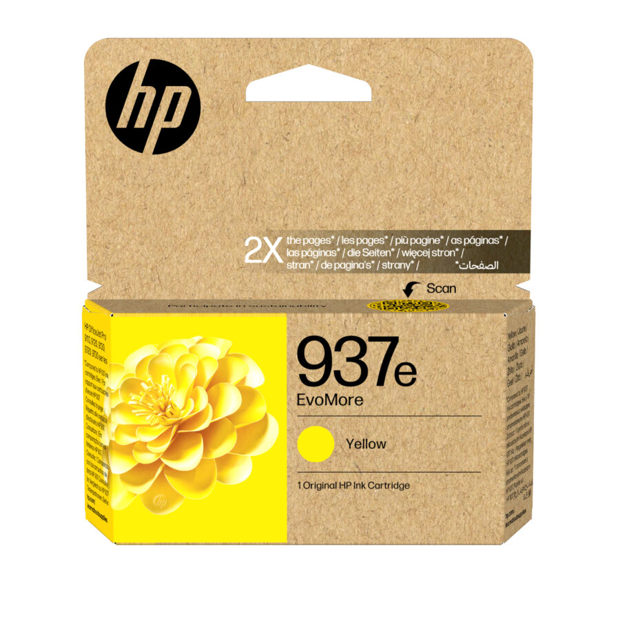 Originálna náplň HP EvoMore 4S6W8NE, HP 937e, žltý, 1650str.