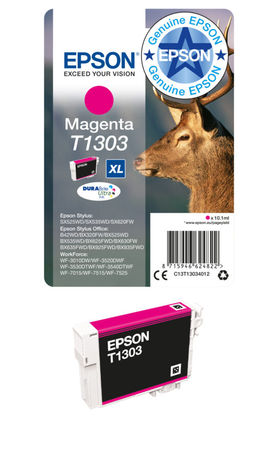 Originálna náplň EPSON C13T13034012, T1303 purpurový, 765str., 10, 1ml