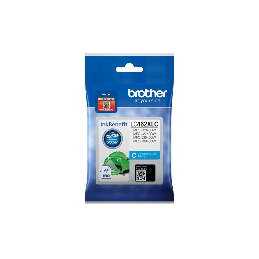 Originálna náplň BROTHER LC-462XLC, azúrový, 1500str., Brother MFC J2340DW, MFC J3540DW