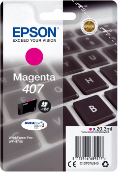 Originálna náplň EPSON T407 C13T07U340, purpurový, 1900str., 20.3ml, Epson WF-4745