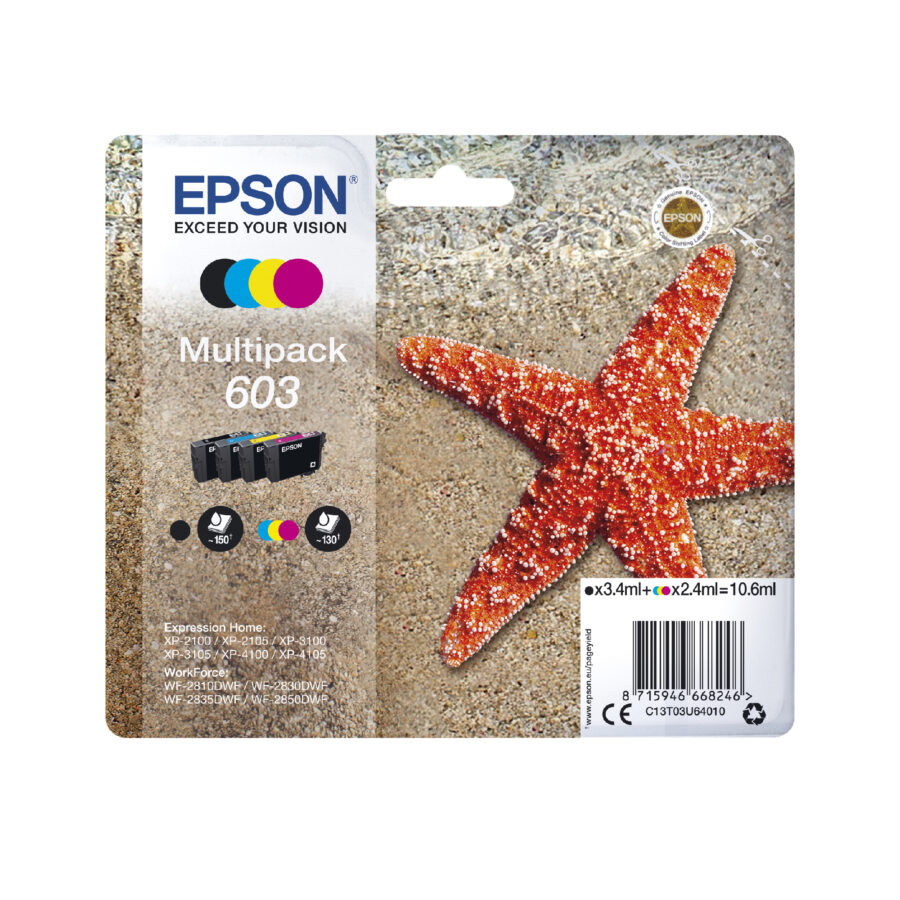 Originálny náplň EPSON C13T03U64010, 603, CMYK, 1x3.4ml + 3x2.4ml
