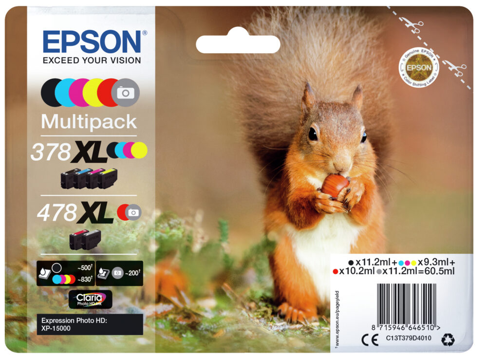 Originál sada EPSON C13T379D4010, 378XL+478XL, CMYK, 1x10.2ml, 2x11.2ml, 3x9.3ml
