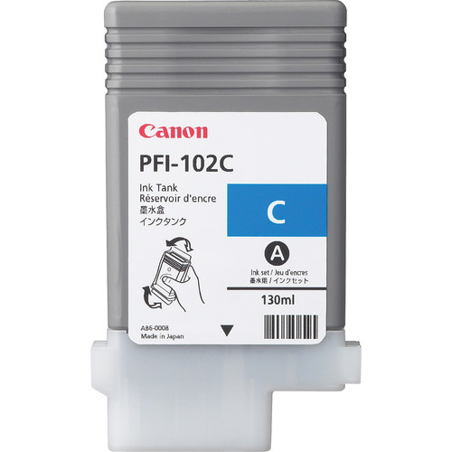 Originálna náplň CANON PFI102C azúrový, 130ml, 0896B001