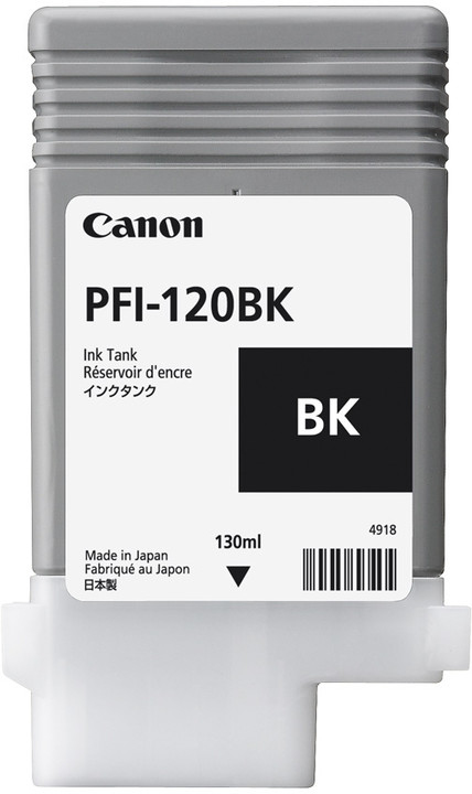 Originálna náplň CANON PFI120BK, čierny, 130ml, 2885C001, Canon TM-200, 205, 300, 305