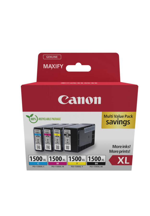 Originálna sada náplní CANON ink PGI-1500 XL BK / C / M / Y Multipack CMYK 9182B04, 9182B010