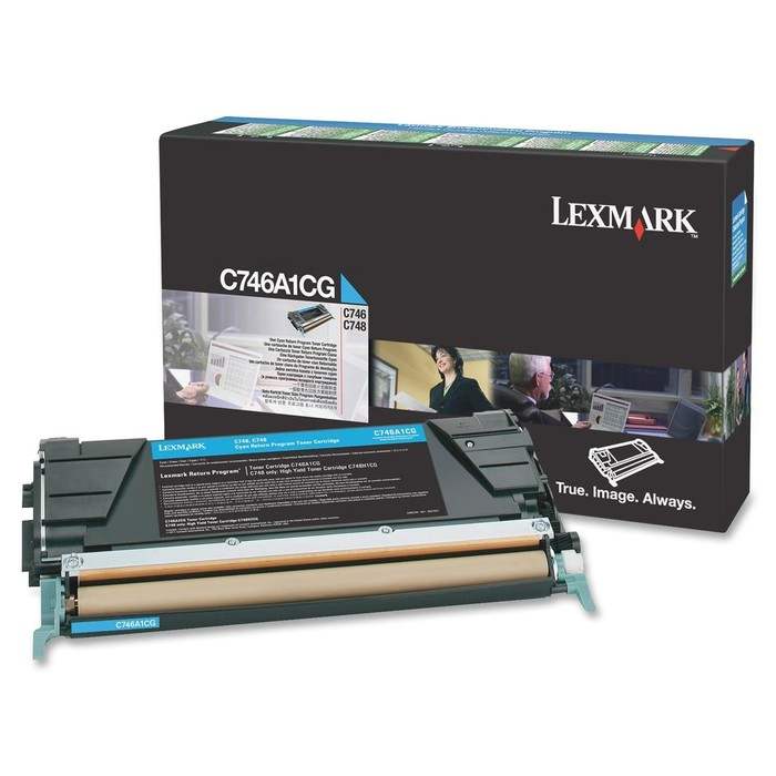 Originálny toner LEXMARK C746A1CG, azúrový, 7000str