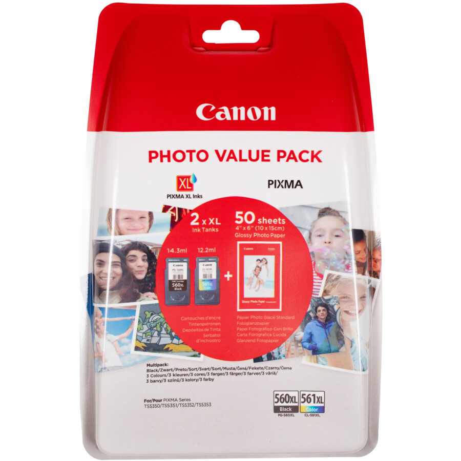 Originálna náplň CANON PG-560XL / CL-561XL multipack, čierny / farebný XL, 3712C004, 3712C008