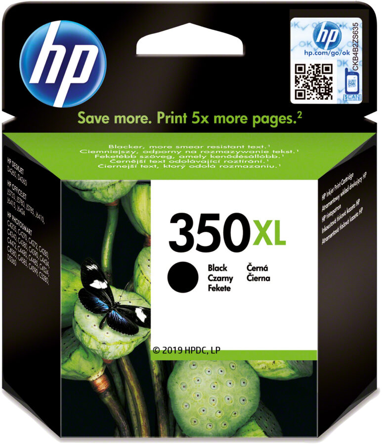 Originálna náplň HP No.350XL čierny, CB336EE, 25ml.