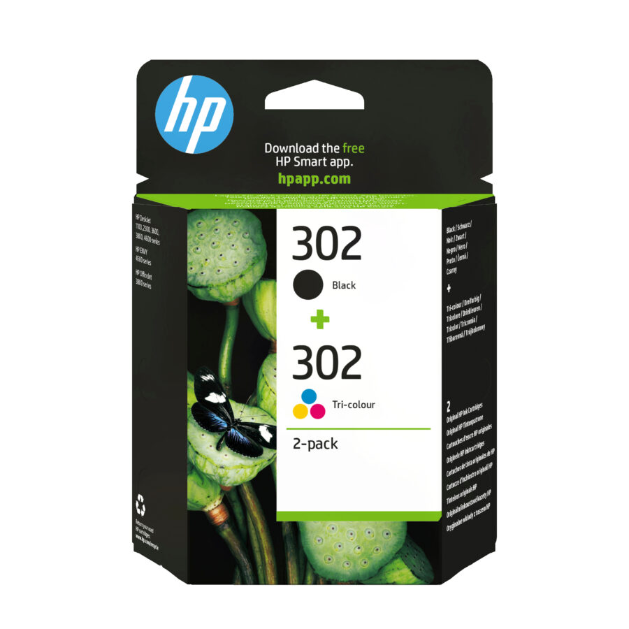 Originálna náplň HP X4D37AE, HP 302, čierny / tri-farebný 190 čierny, 165 tri-farebný str. 2-pack