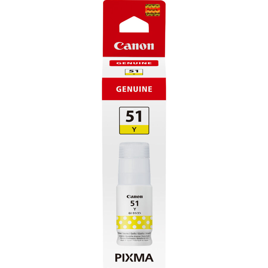 Originálny ink CANON 4548C001, žltý, 7700str., 70ml, GI-51 Y, Canon PIXMA G1520, G1560