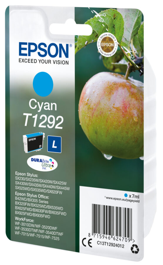 Originálna náplň EPSON T1292 azúrový, C13T12924012, bez krabičky