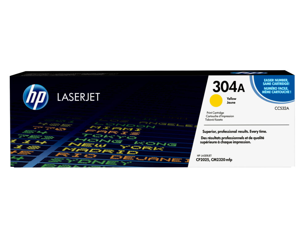 Originálny toner HP CC532A, žltý, 2800str., 304A