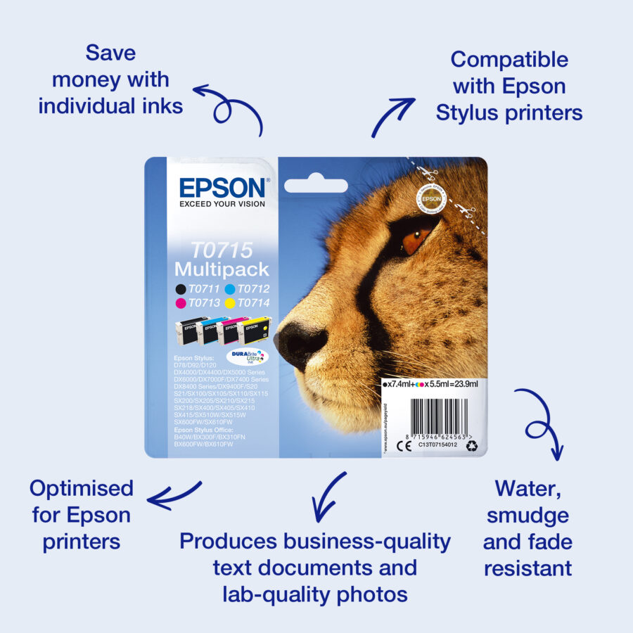 Originálna náplň EPSON T0712 azúrový C13T07124012 375str., 5, 5ml