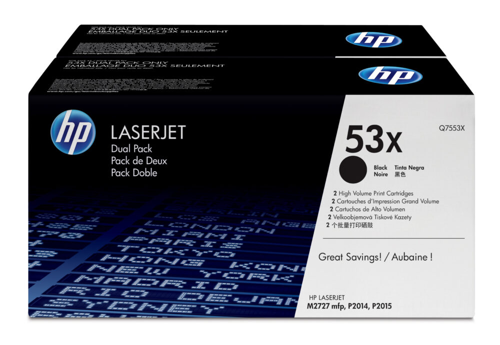 Originálny toner HP Q7553XD, čierny, 7000str., HP 53X, Dualpack, 2 ks