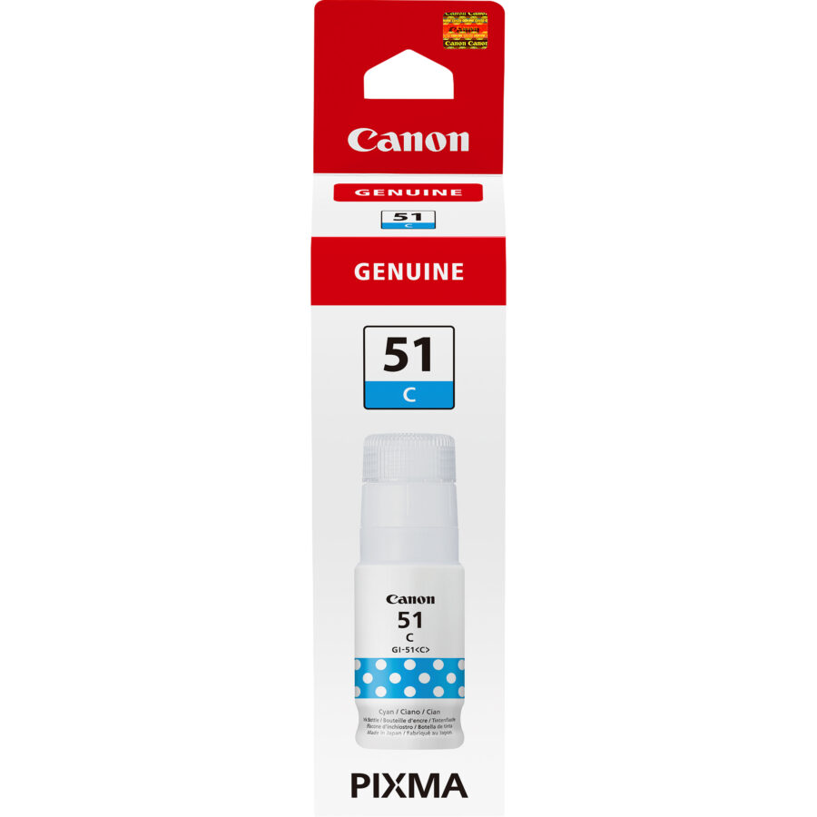 Originálny ink CANON 4546C001, azúrový, 7700str., 70ml, GI-51 C, Canon PIXMA G1520, G1560