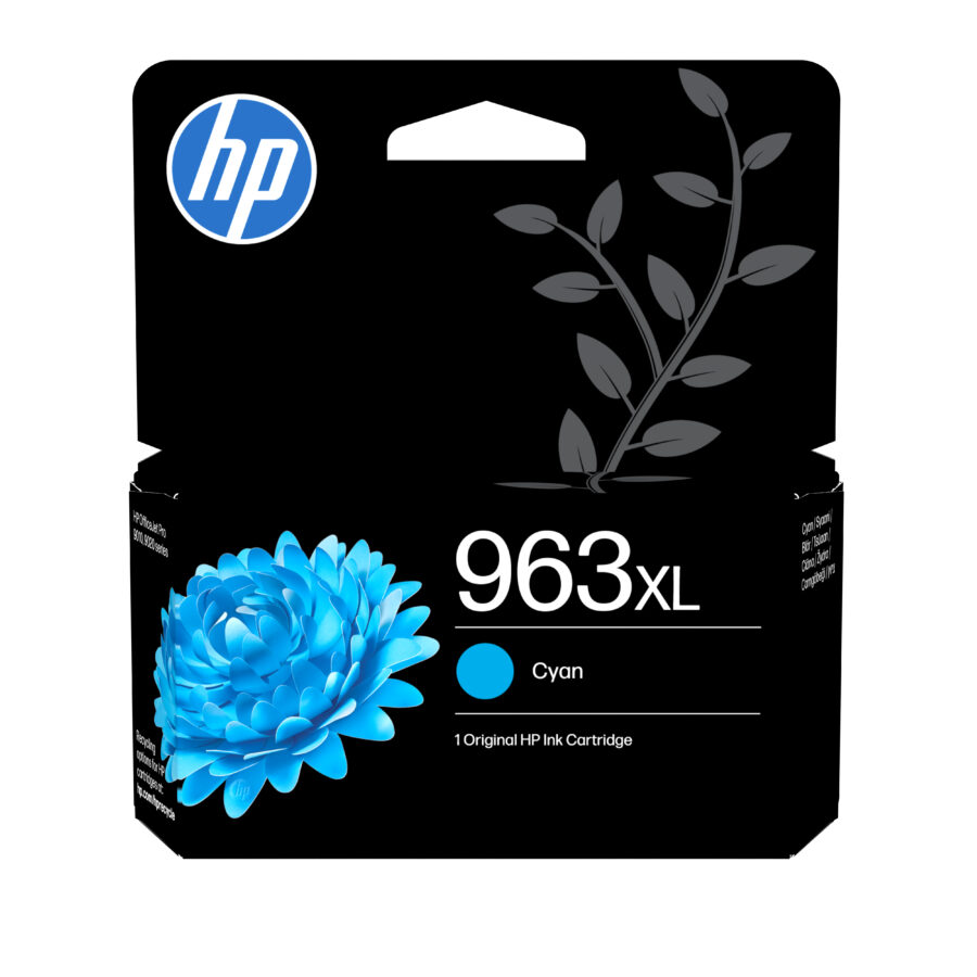 Originálna náplň HP 3JA27AE, HP 963XL, azúrový, 1600str., 22.92ml, high capacity