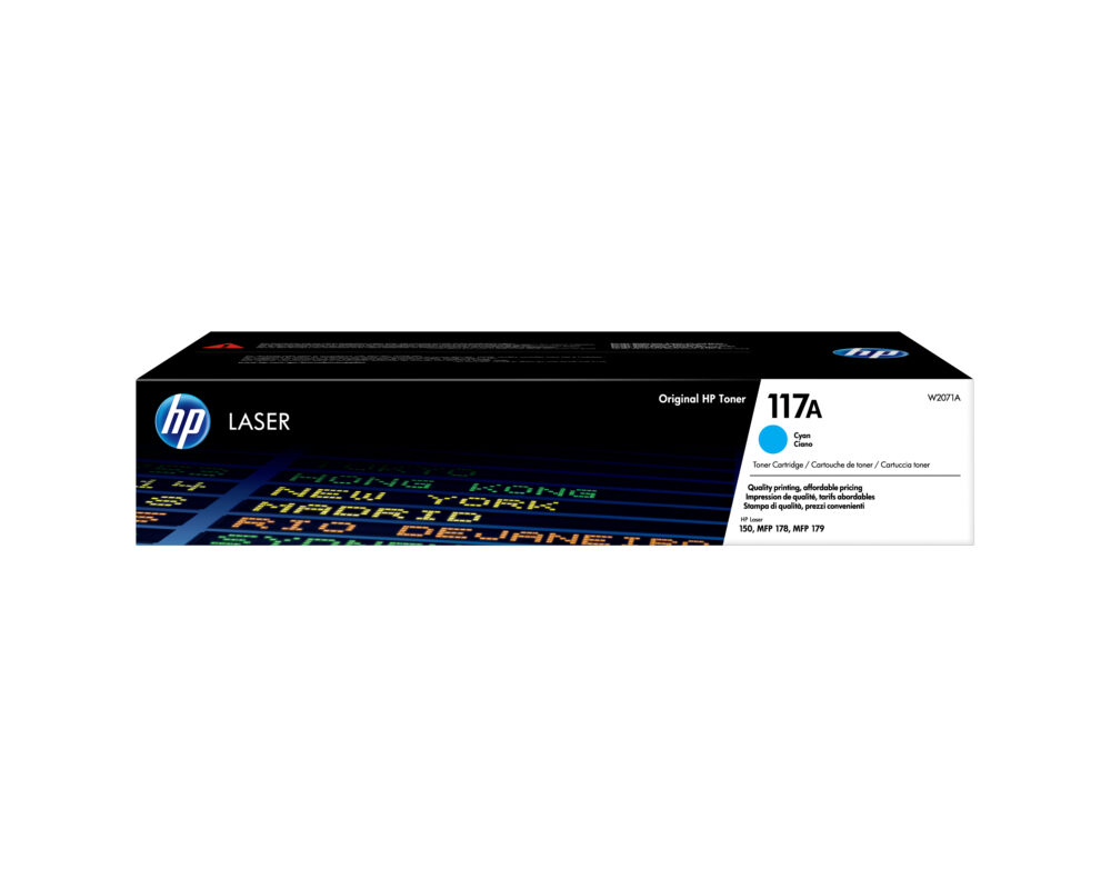 Originálny toner HP W2071A, azúrový, 700str., HP 117A