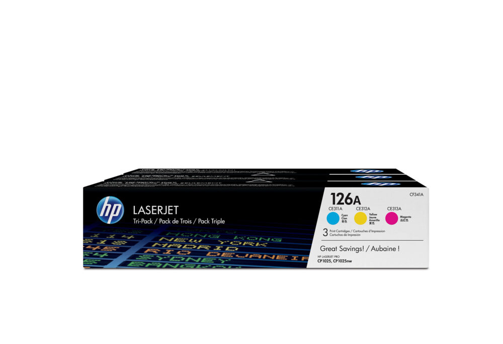 Originálna sada HP CF341A Troj-Pack HP126 (CE311A, CE312A, CE313A) 3x1000 str.