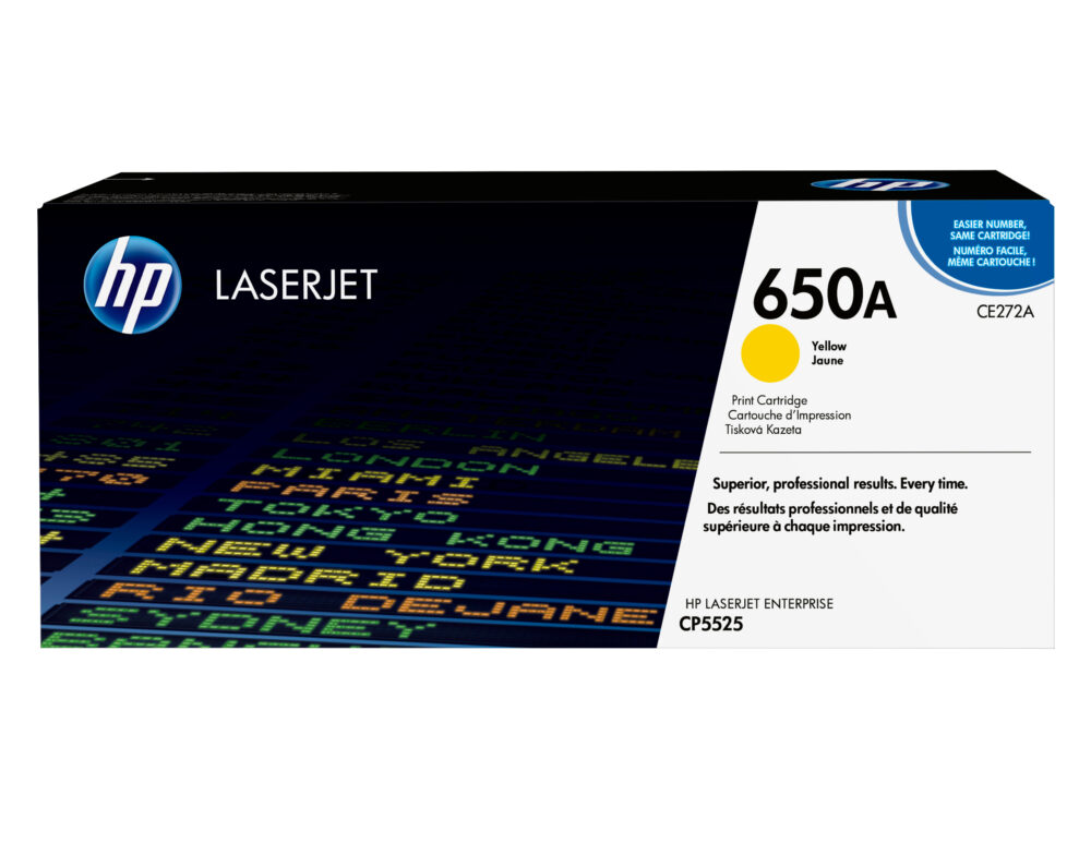 Originálny toner HP CE272A, žltý, 15000str. HP 650A, HP LaserJet CP5525n, CP5525dn