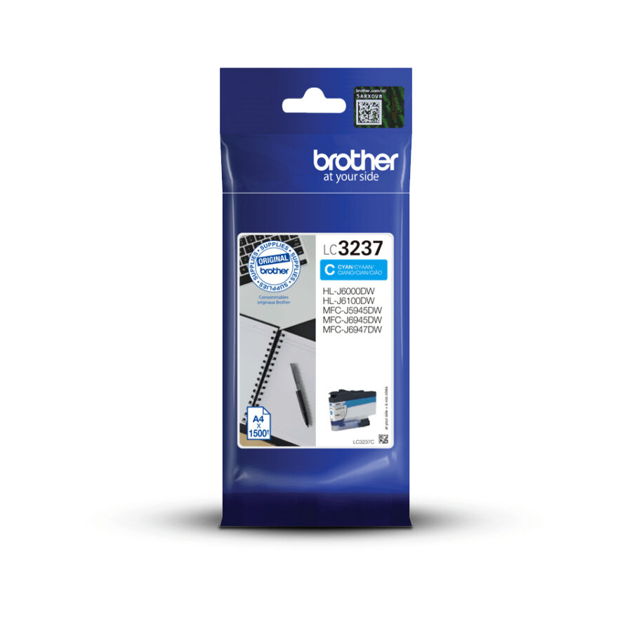 Originálna náplň BROTHER LC-3237C, azúrový, 1500str.