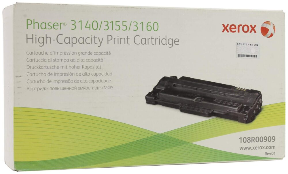 Originálny toner XEROX 108R00909, čierny, 2500str., Xerox Phaser 3140