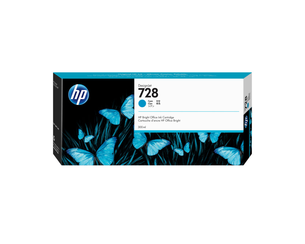 Originálna náplň HP F9K17A, HP 728, azúrový, 300ml HP DesignJet T730, T830