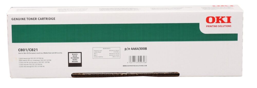Originálny toner OKI 44643004 C801 C821 čierny, 7000str.