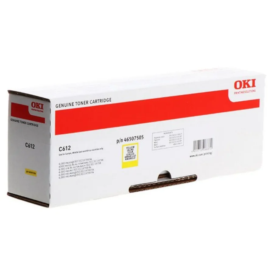 Originálny toner OKI 46507505, žltý, 6000str., C612