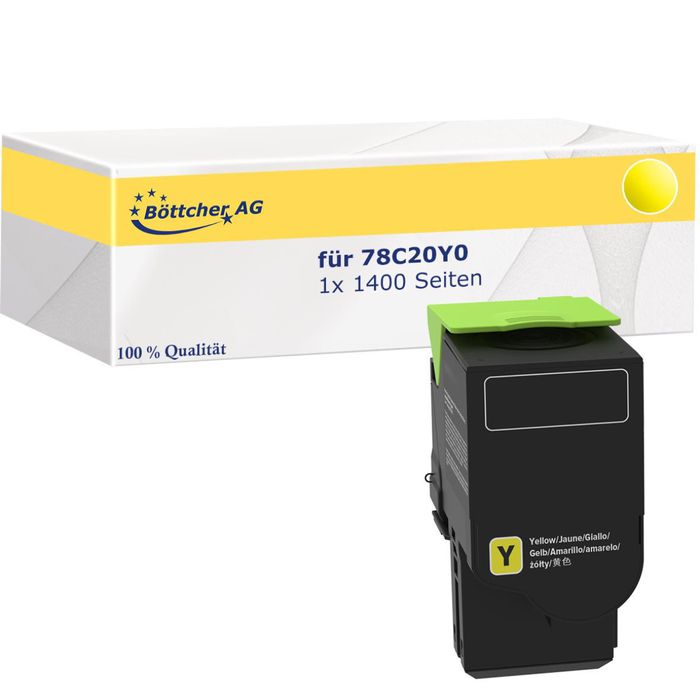 Originálny toner LEXMARK 78C20Y0, žltý, 1400str. Lexmark CS421dn, CS521dn, CS622de, CX421